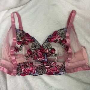 Adore Me flower detail mesh bralette